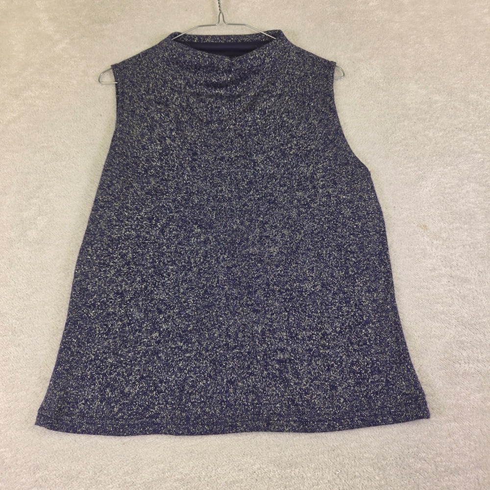 St John Evening Marie Gray Black Gold Metallic Knit Sweater Vintage 90s Size L
